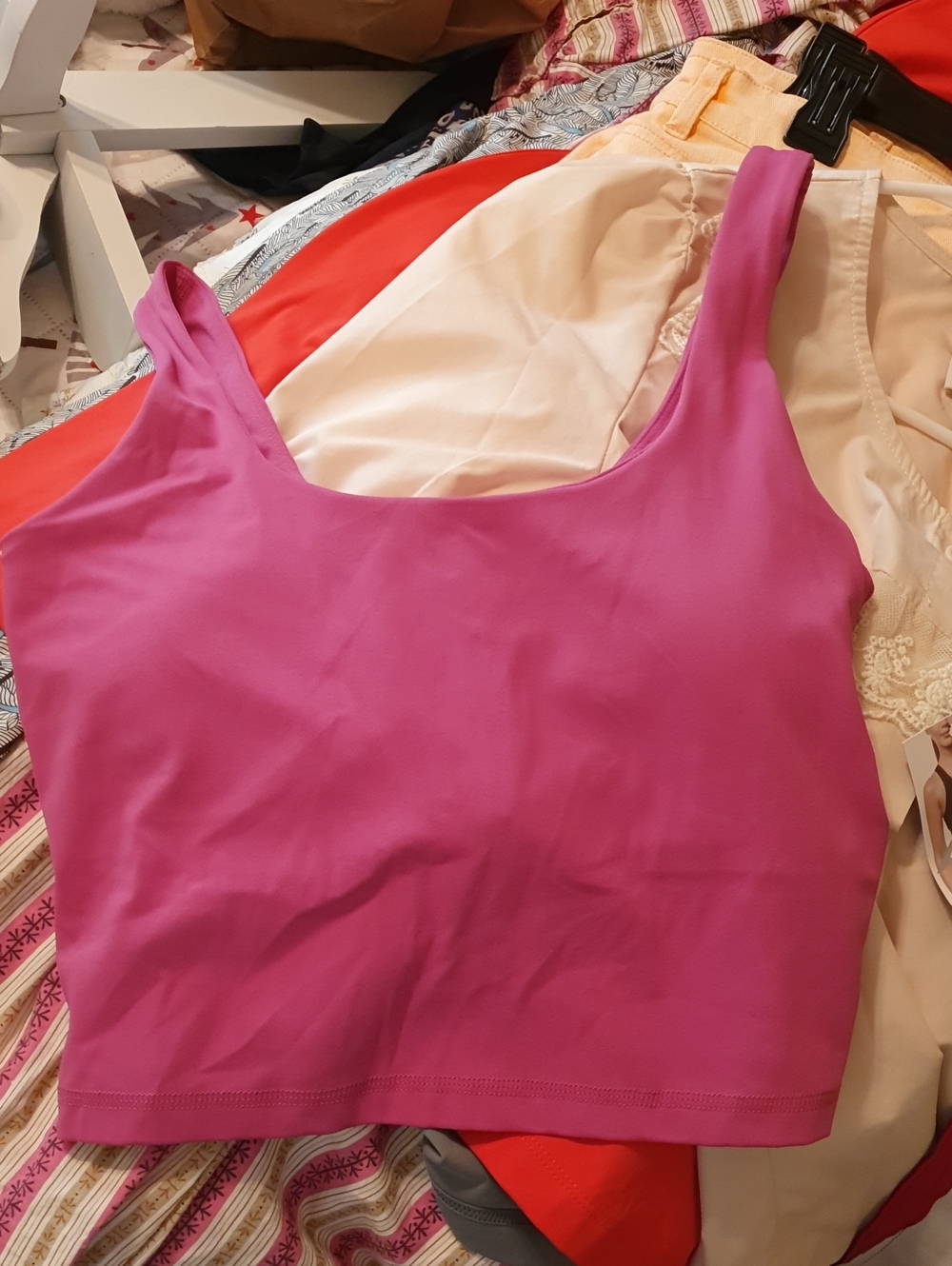 Women's Fuchsia Tank Crop Top